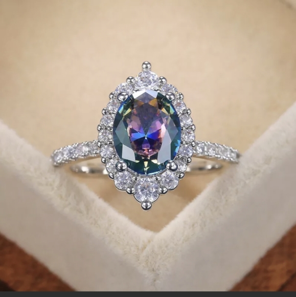 Jewelry - Oval cut Mystic Topaz.  .925 silver filled